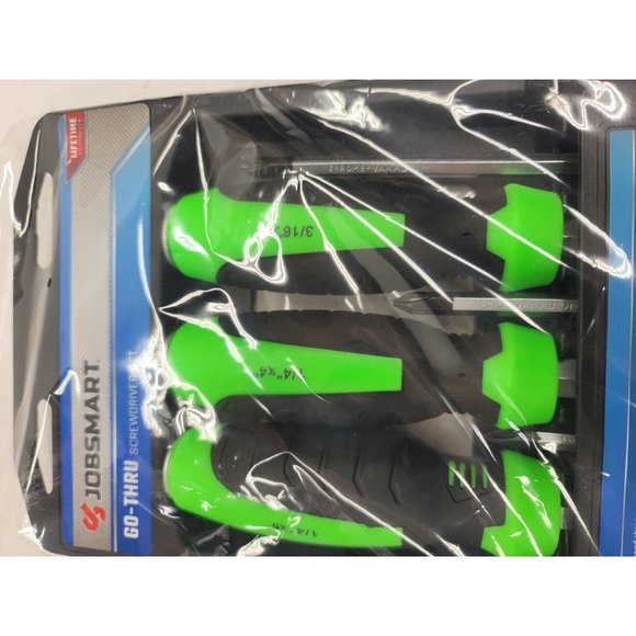 Screwdriver Set Neon Green Straight Phillips Slot Hammer Tip Brand New - Picture 6 of 10